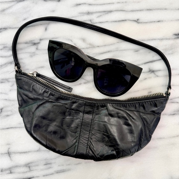 Black Leather 90’s vintage mini purse - Picture 1 of 6